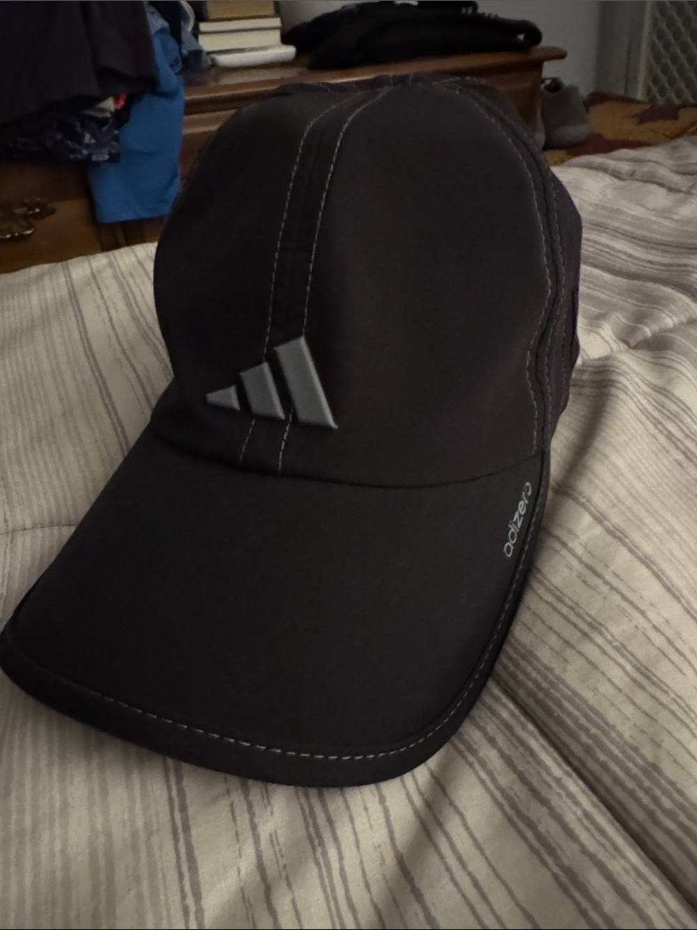 adidas Fitted Adizero Men’s Black Sport Performance Cap with Raised Logo